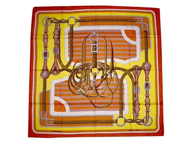 Hermès COACHING (Raro cachemir y seda en 90cm) Multicolor 