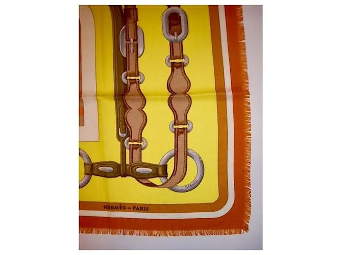 Hermès COACHING (Raro cachemir y seda en 90cm) Multicolor 