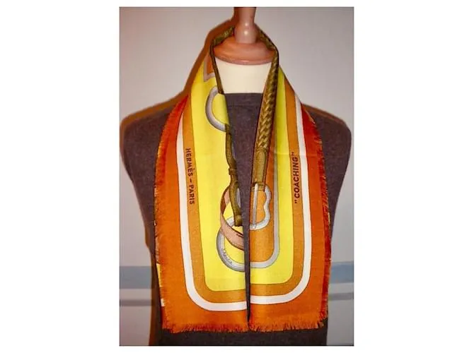 Hermès COACHING (Raro cachemir y seda en 90cm) Multicolor 
