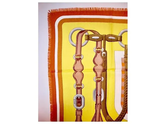 Hermès COACHING (Raro cachemir y seda en 90cm) Multicolor 