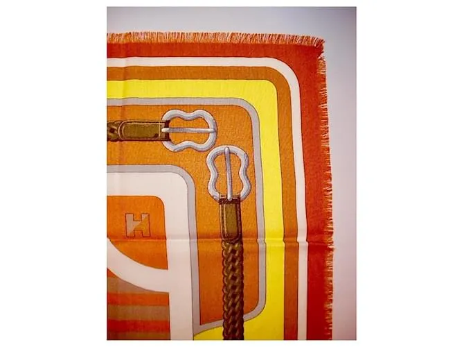 Hermès COACHING (Raro cachemir y seda en 90cm) Multicolor 