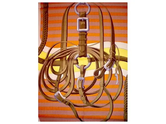 Hermès COACHING (Raro cachemir y seda en 90cm) Multicolor 