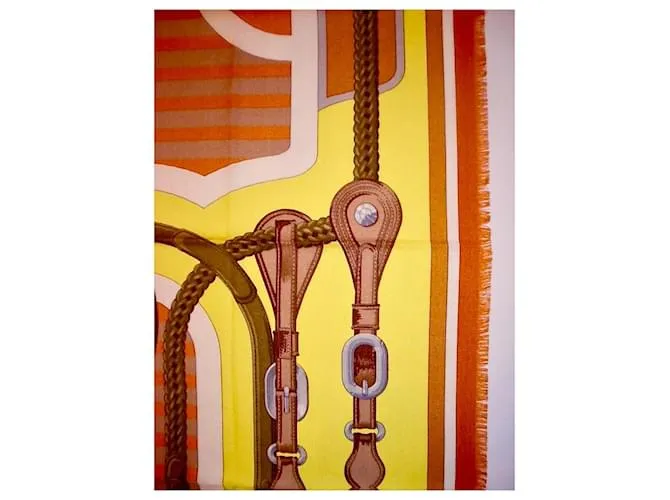 Hermès COACHING (Raro cachemir y seda en 90cm) Multicolor 