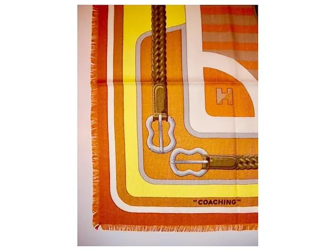 Hermès COACHING (Raro cachemir y seda en 90cm) Multicolor 