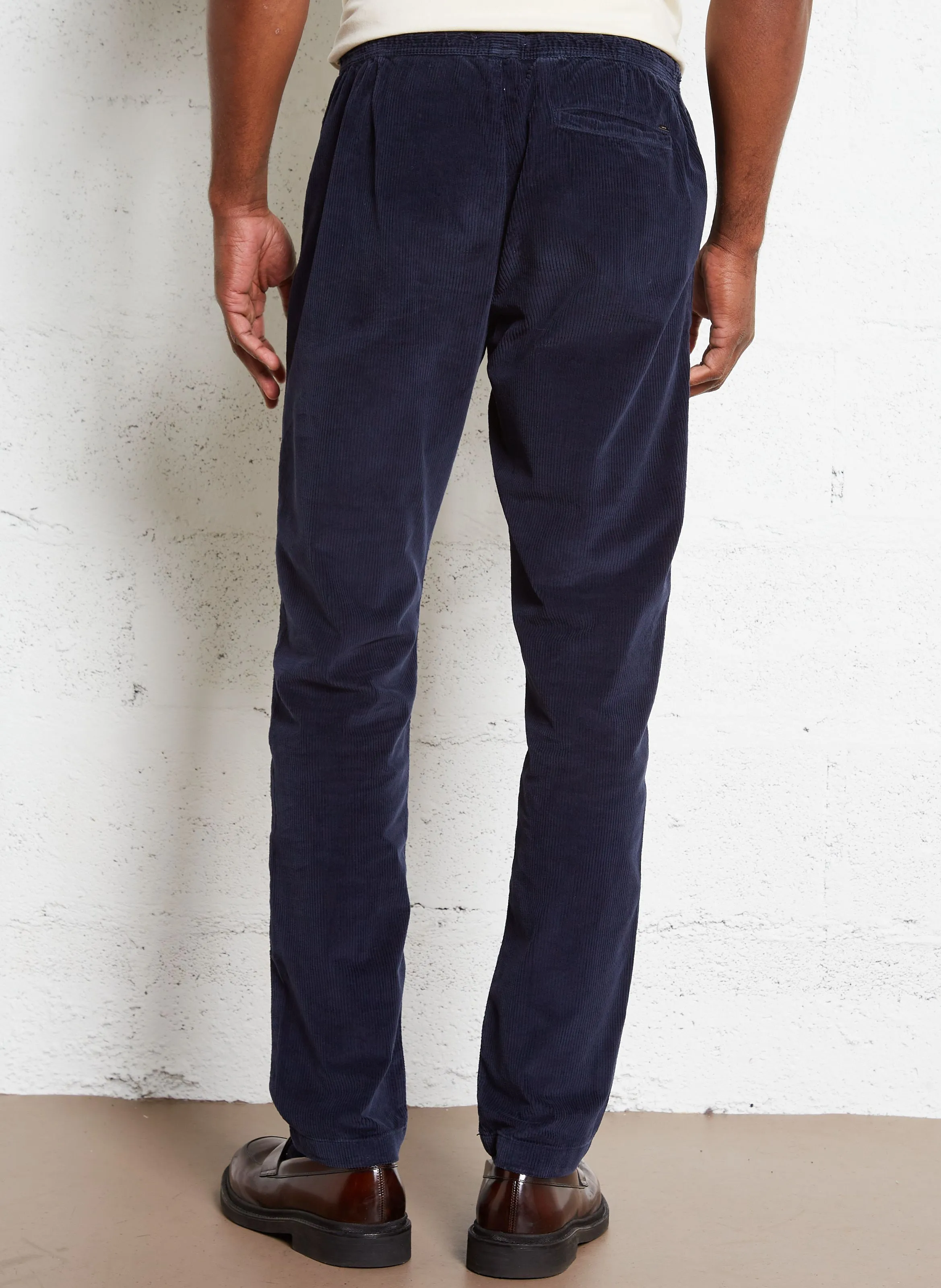 IKKS Pantalón recto de pana de algodón mezclado en azul