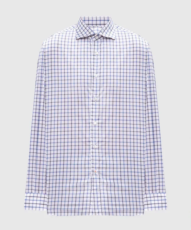 ISAIA White checked shirt