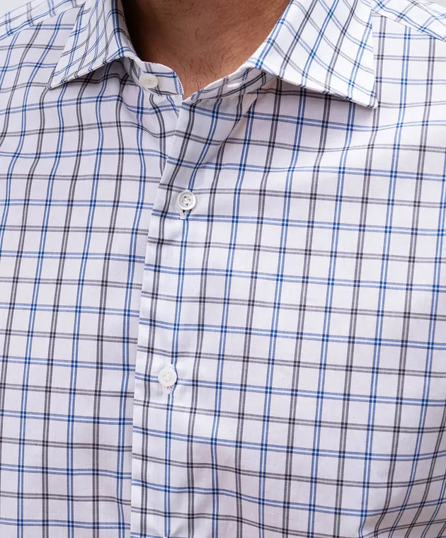 ISAIA White checked shirt
