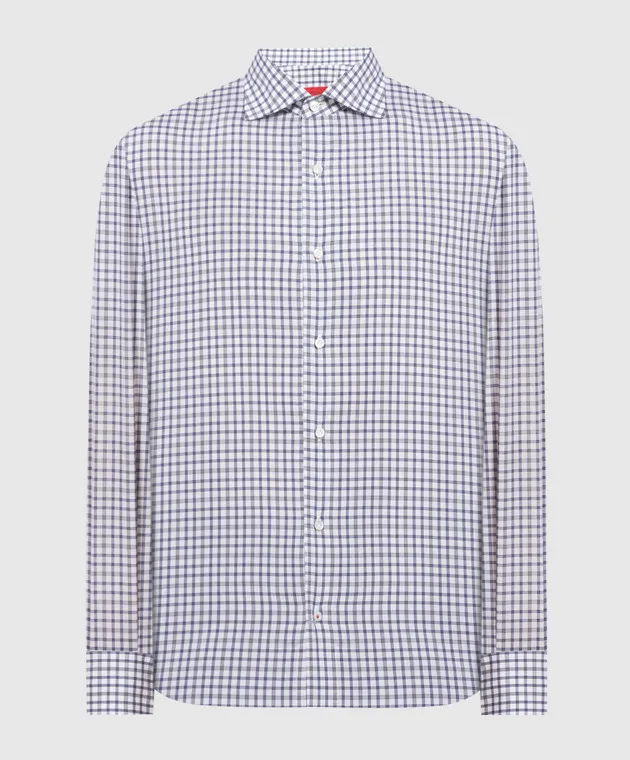 ISAIA White plaid shirt