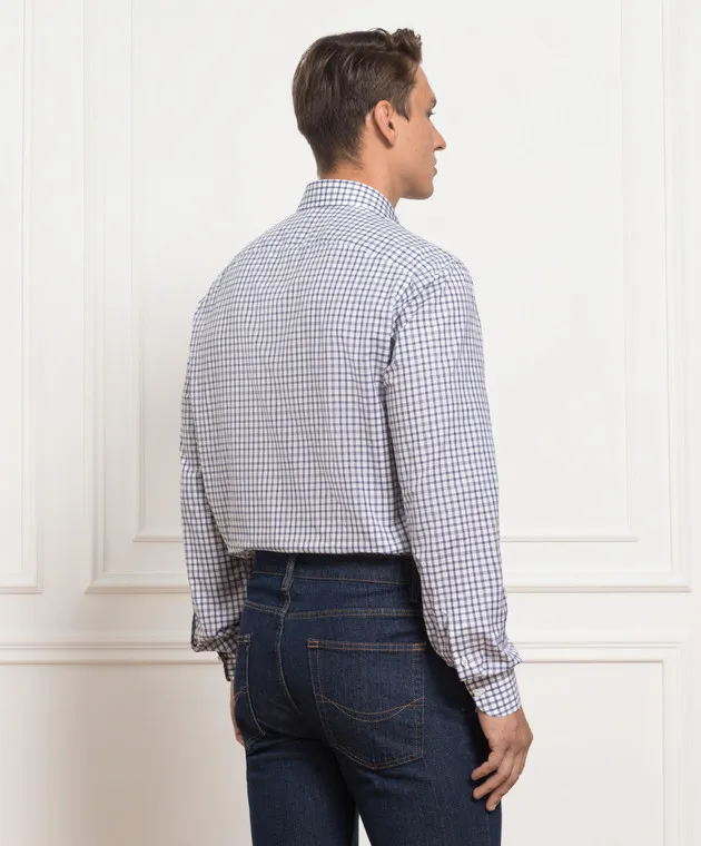 ISAIA White plaid shirt