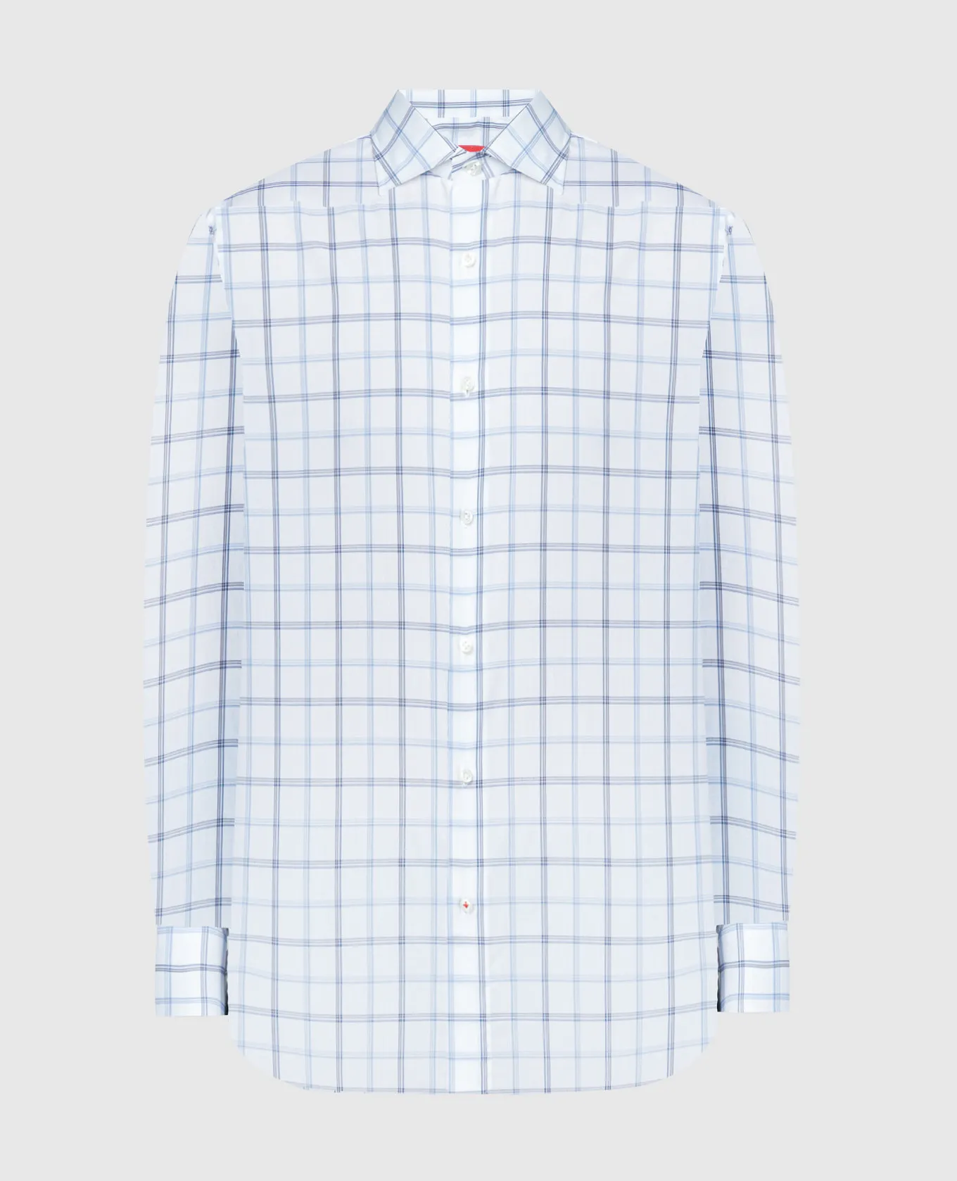 ISAIA White shirt in a checkered pattern