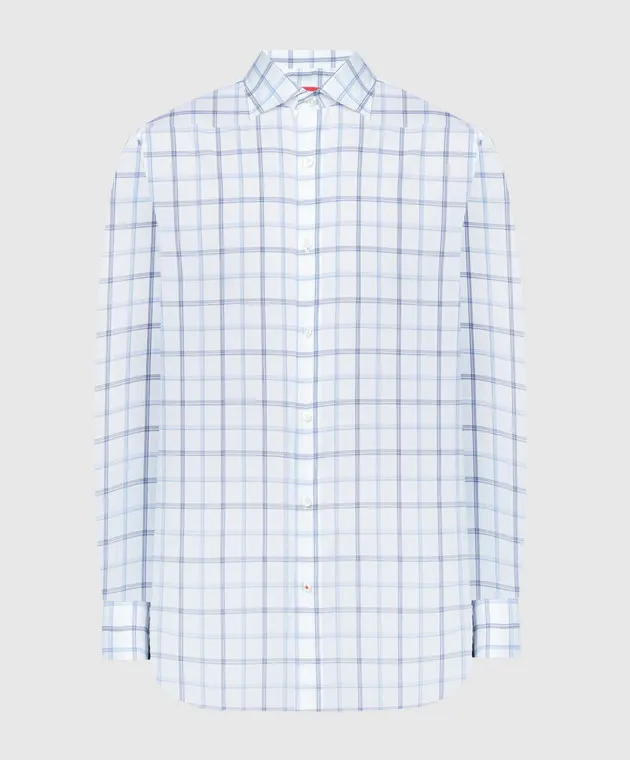 ISAIA White shirt in a checkered pattern