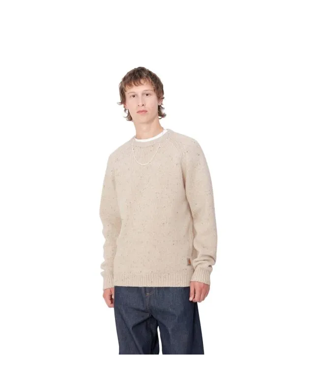 Jersey Carhartt WIP Anglistic Sweater Speckled Moonbeam