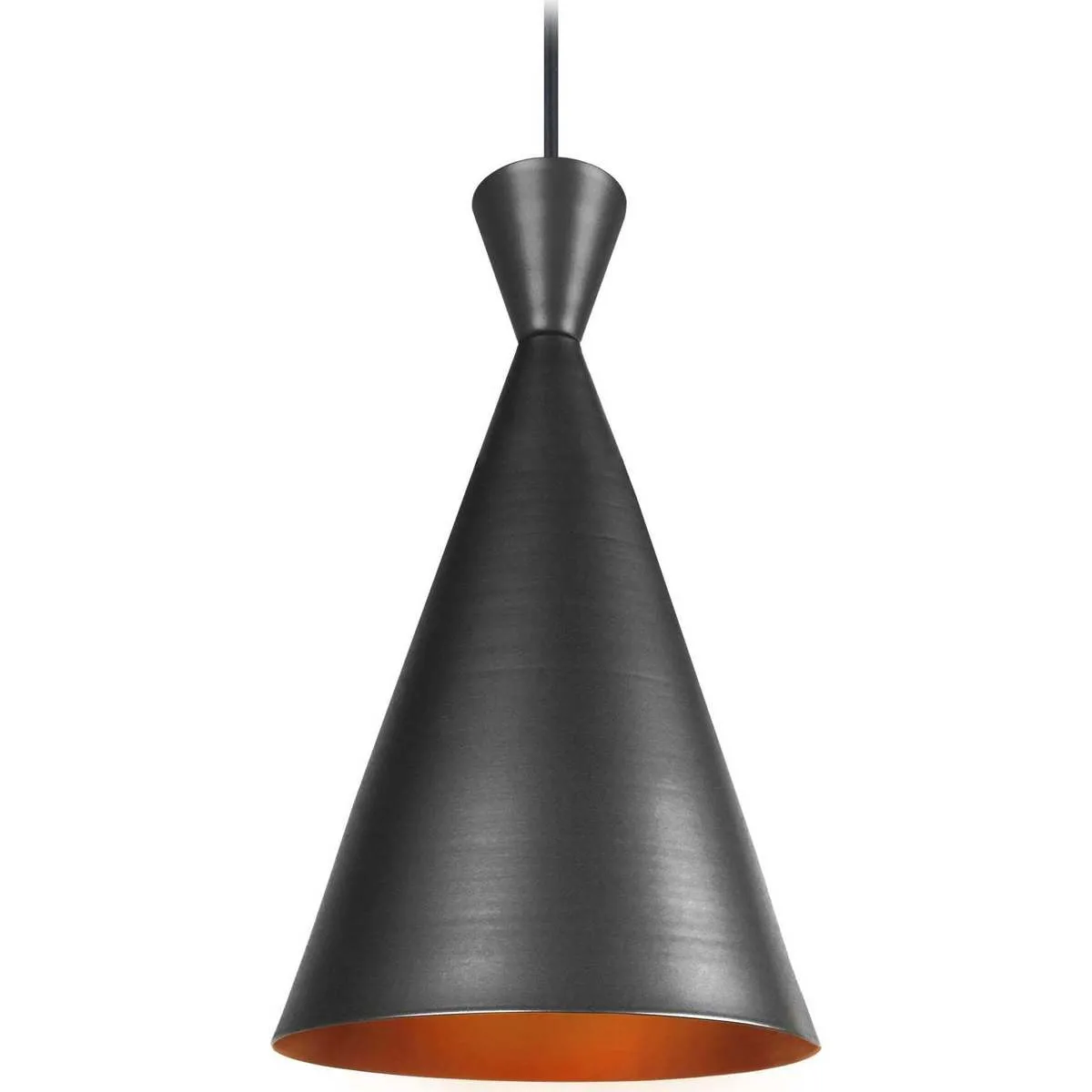 Lámpara colgante redondo metal antracita y cobre