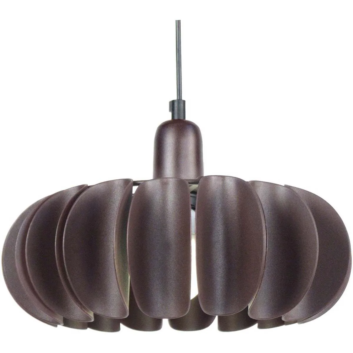 Lámpara colgante redondo metal castaño