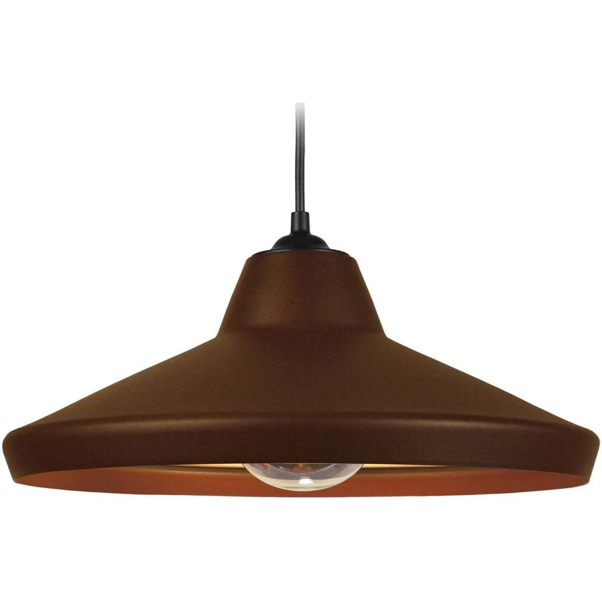 Lámpara colgante redondo metal marrón y cobre