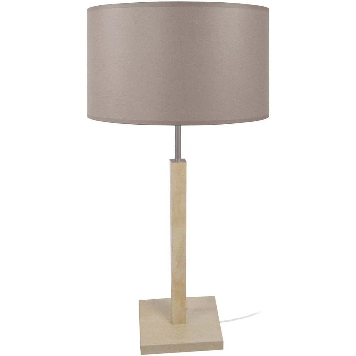 Lámpara de Mesa redondo madera natural y taupe