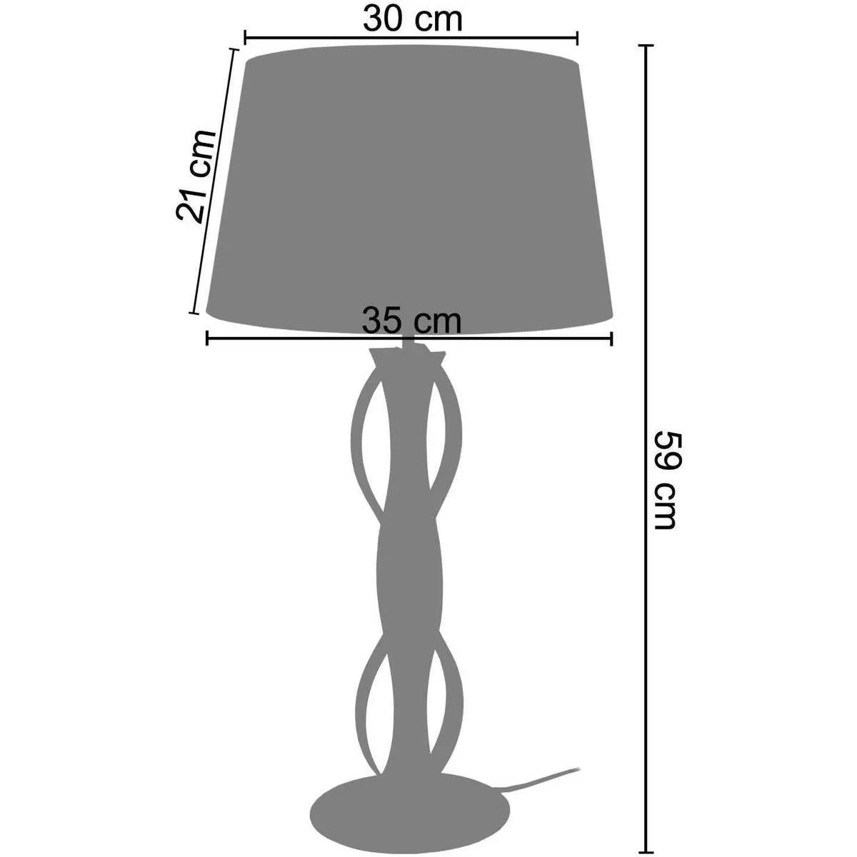 Lámpara de Mesa redondo metal antracita y crudo