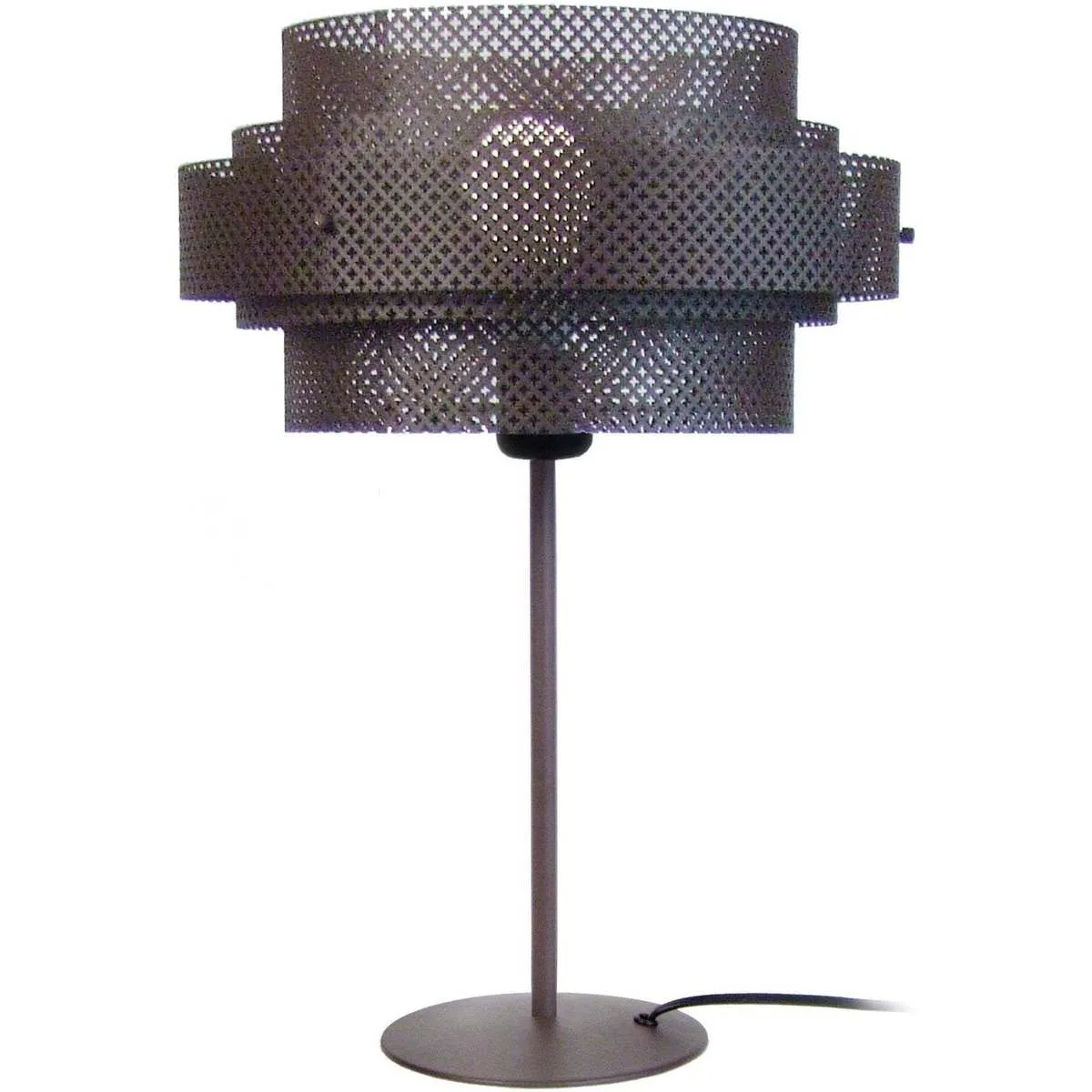 Lámpara de Mesa redondo metal marrón