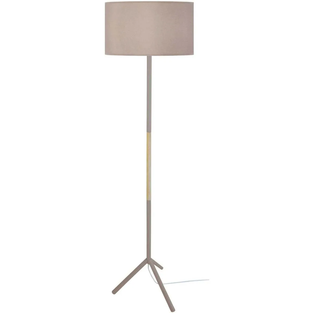 Lámpara de pie redondo madera natural y taupe