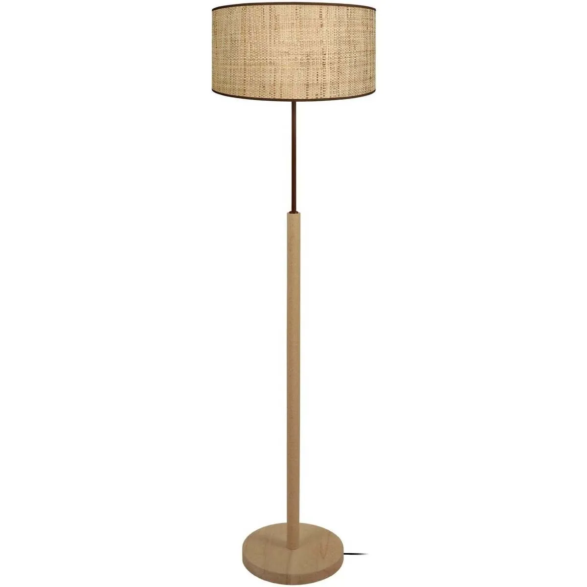 Lámpara de pie redondo madera naturales y multicolores