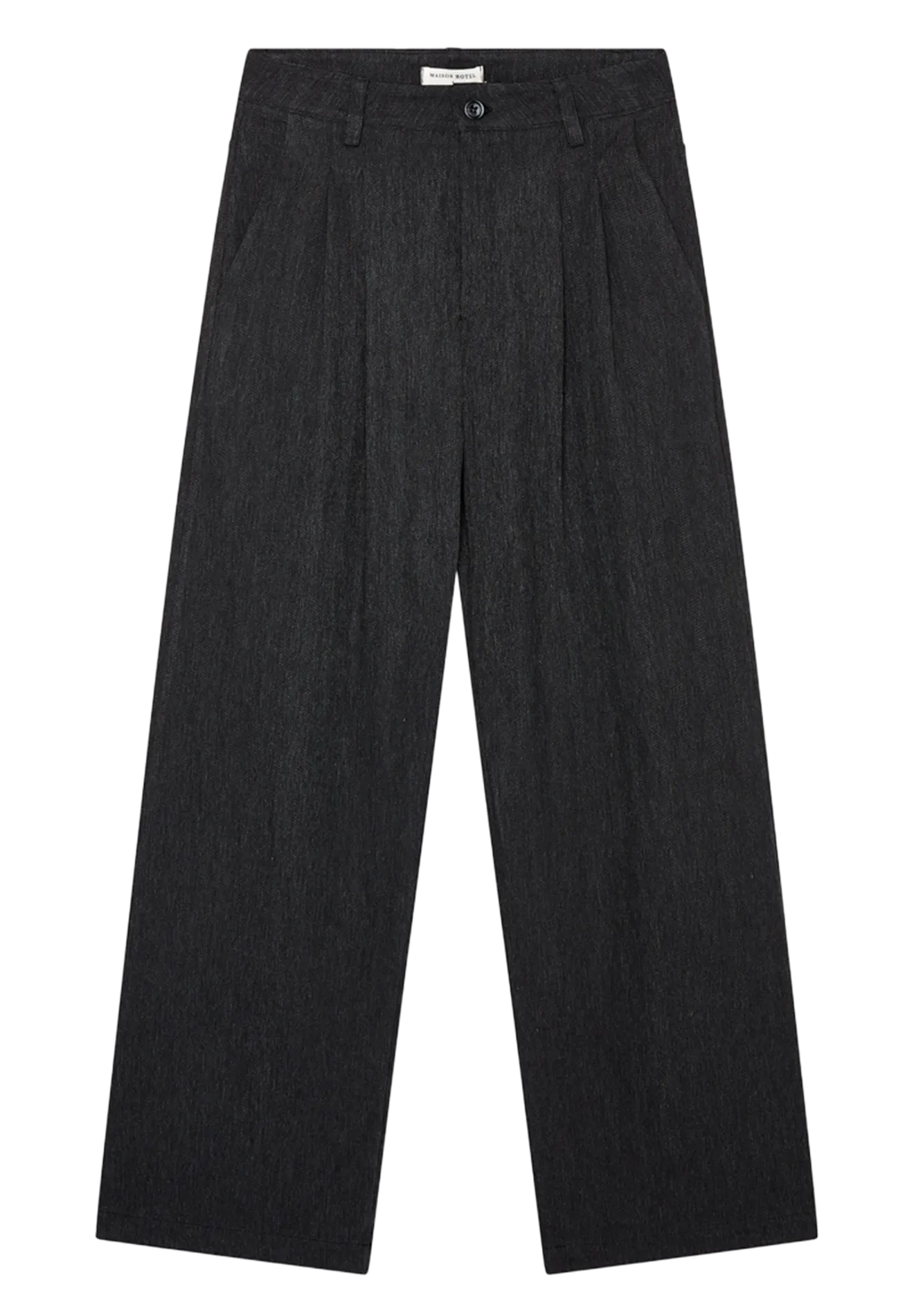 MAISON HOTEL SAVILLE ROW MARLON  PANTALóN ANCHO CON PINZAS EN NEGRO
