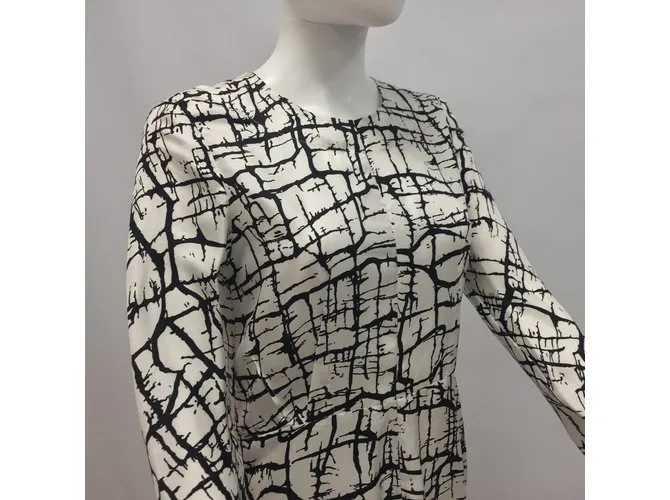 Marni Vestido de sarga de seda estampada Multicolor 