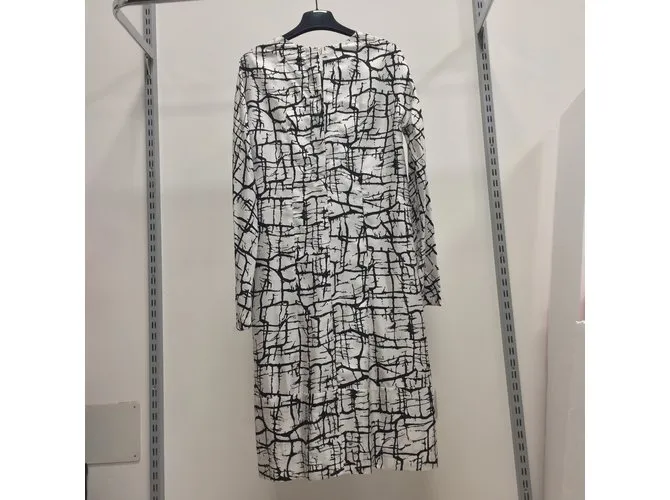 Marni Vestido de sarga de seda estampada Multicolor 