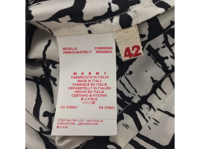 Marni Vestido de sarga de seda estampada Multicolor 