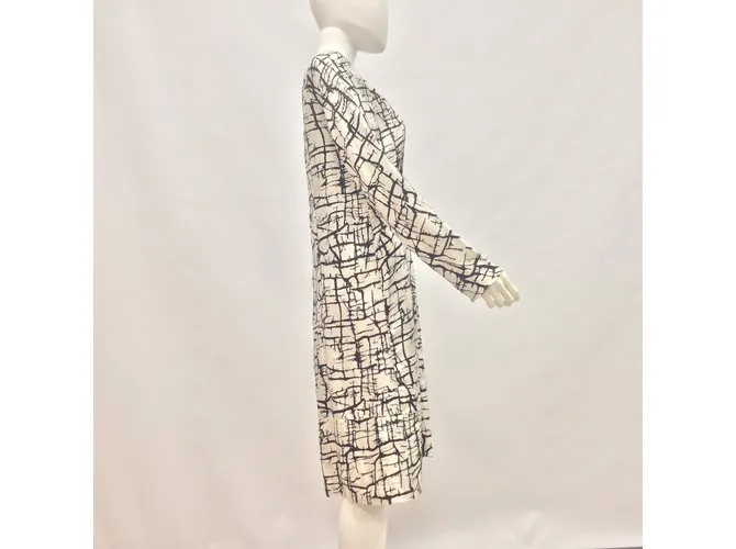 Marni Vestido de sarga de seda estampada Multicolor 