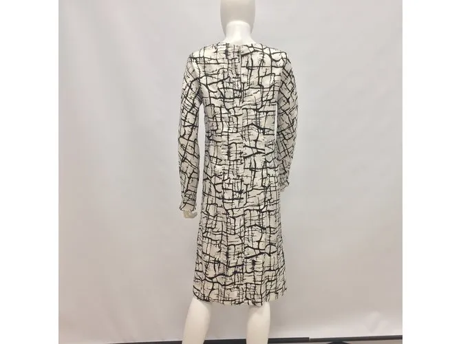 Marni Vestido de sarga de seda estampada Multicolor 