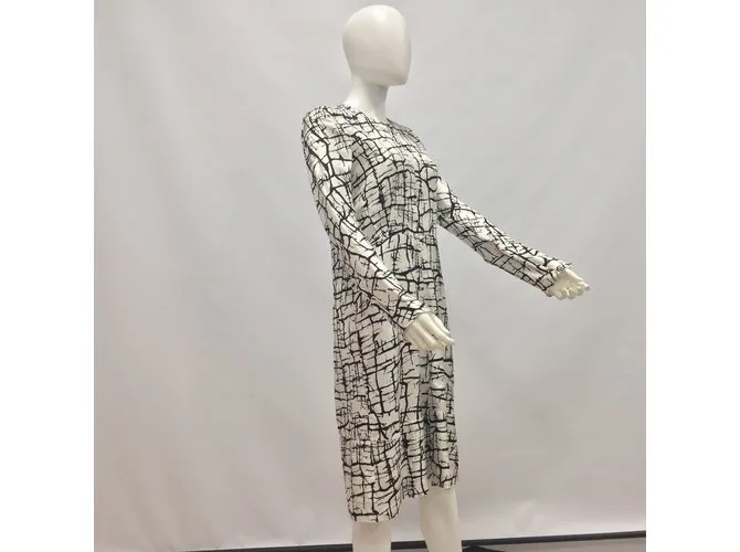 Marni Vestido de sarga de seda estampada Multicolor 