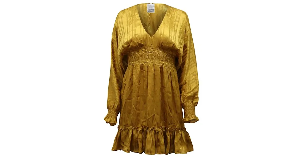 Minivestido Odette de Ulla Johnson en seda dorada Dorado 