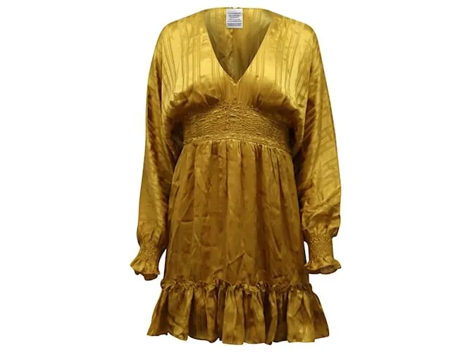 Minivestido Odette de Ulla Johnson en seda dorada Dorado 