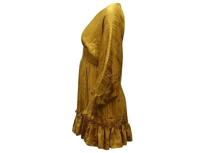 Minivestido Odette de Ulla Johnson en seda dorada Dorado 