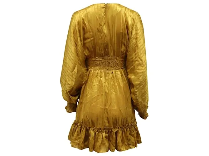Minivestido Odette de Ulla Johnson en seda dorada Dorado 