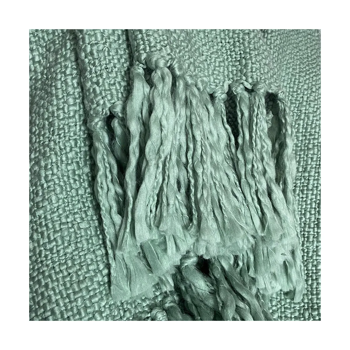 Misty green throw