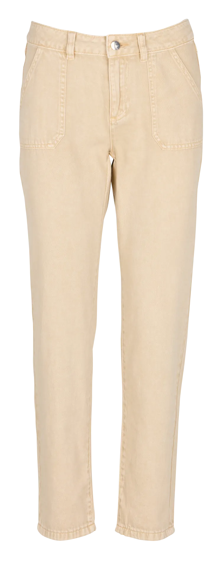 NALLA  PANTALóN SLIM DE ALGODóN DE TALLE ALTO EN BEIGE