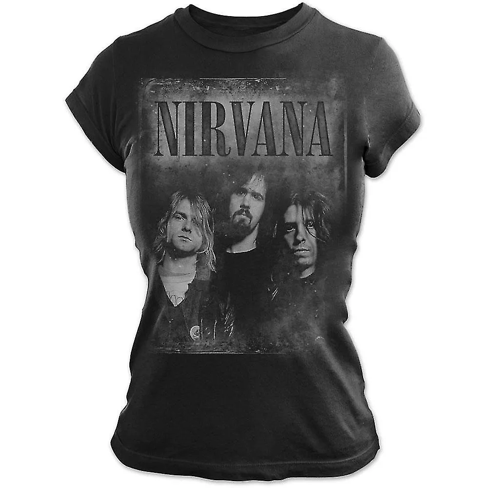 NIRVANA WOMENS/LADIES FADED FACES COTTON TSHIRT