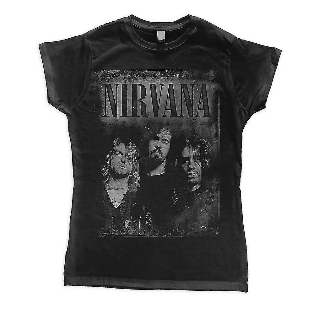 NIRVANA WOMENS/LADIES FADED FACES COTTON TSHIRT