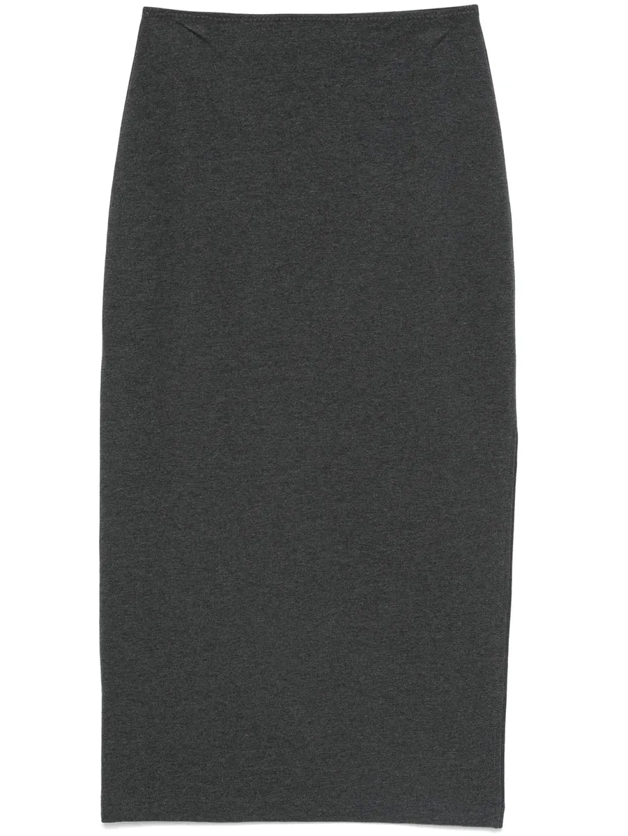 NORMA KAMALI SIDE SLIT MIDI SKIRT