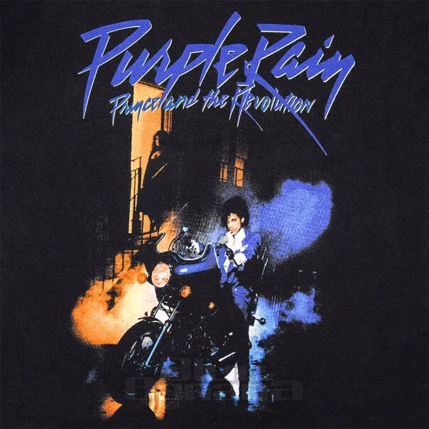 Oficial Prince Purple Rain Camiseta (Negra)