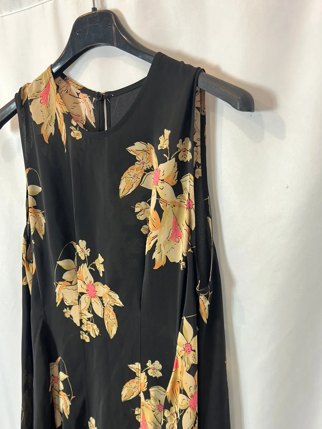 OTRAS. Vestido midi seda estampado. T S