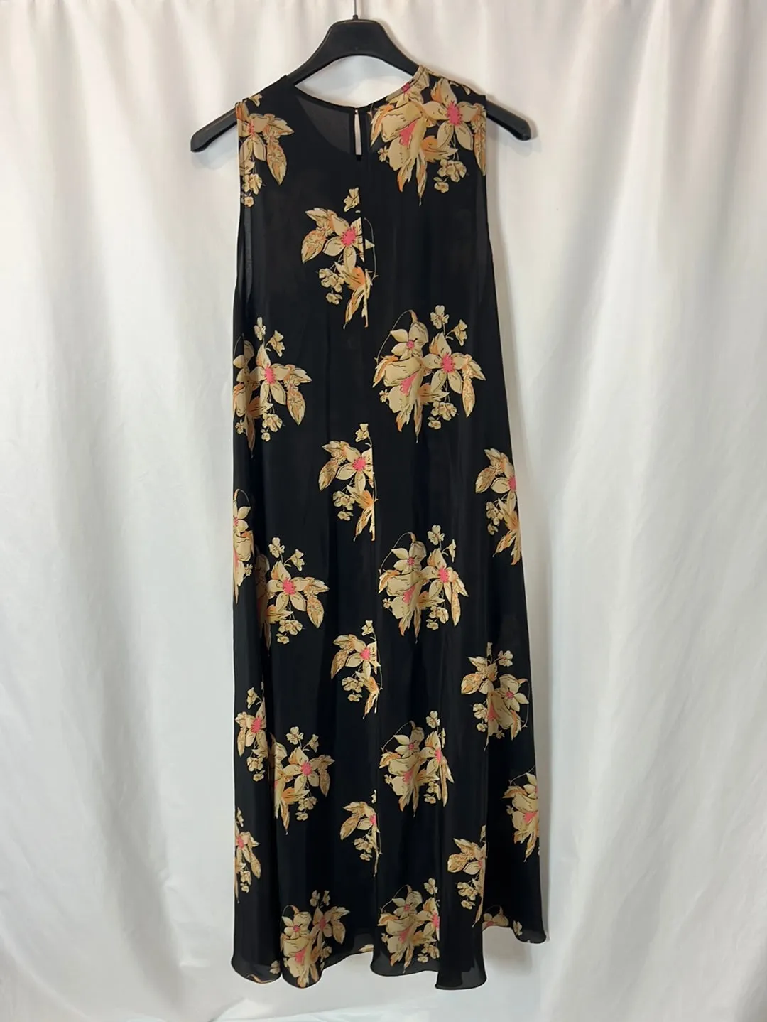 OTRAS. Vestido midi seda estampado. T S