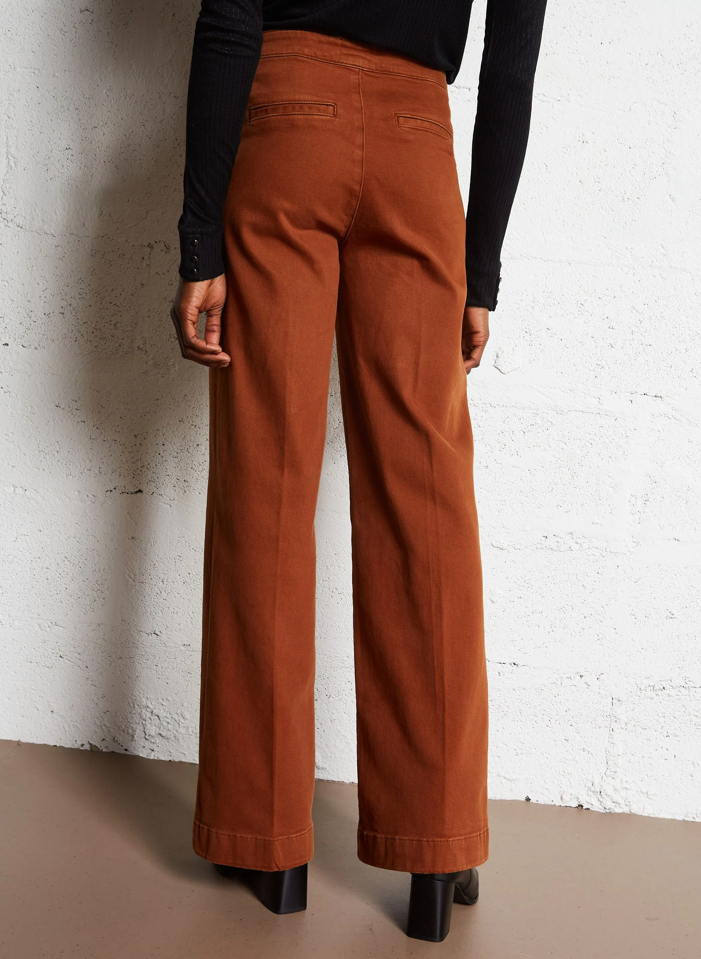 OXAN  PANTALóN FLARE DE MEZCLA DE ALGODóN EN MARRON