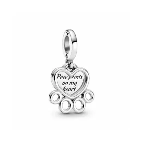 Pandora Charm Colgante en plata de ley Corazones y Patas - PANDORA