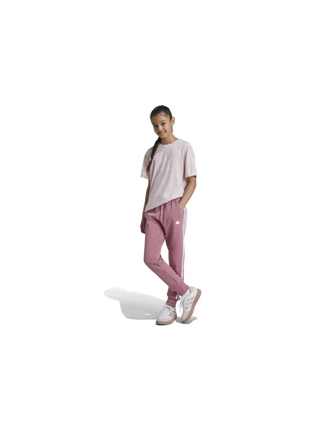 Pantalones adidas Future Icons 3 Bandas Cotton Niña Rosa