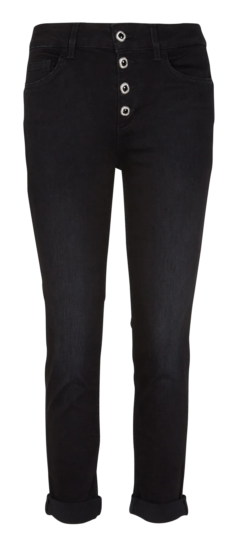 Pantalón corto de mezclilla de talle alto en negro