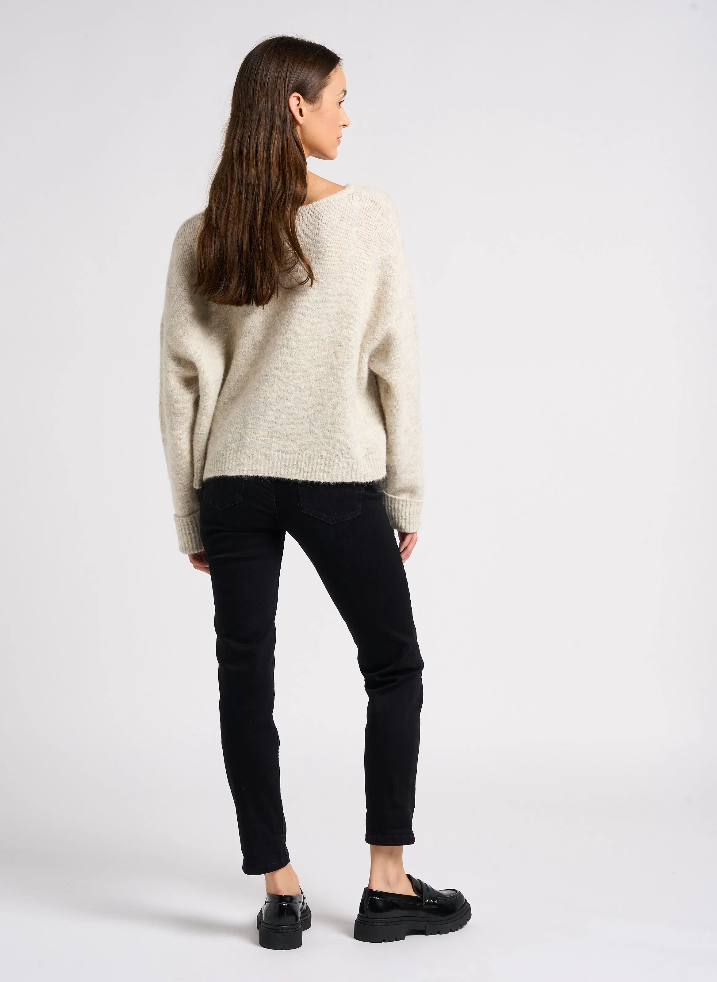 Pantalón corto de mezclilla de talle alto en negro