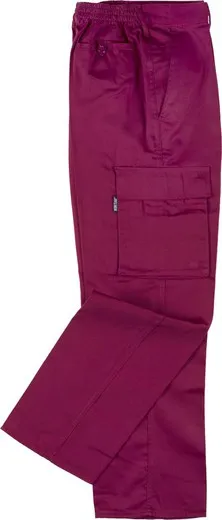 Pantalón Elástico en cintura, multibolsillos Granate