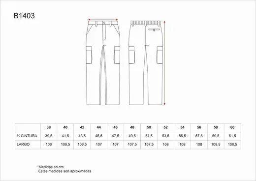 Pantalón Elástico en cintura, multibolsillos Granate